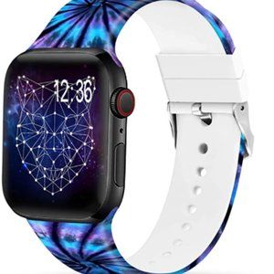 FLAPI Silicone Printed Colorful Band for iWatch 38mm/40mm/41mm/42mm/44mm…